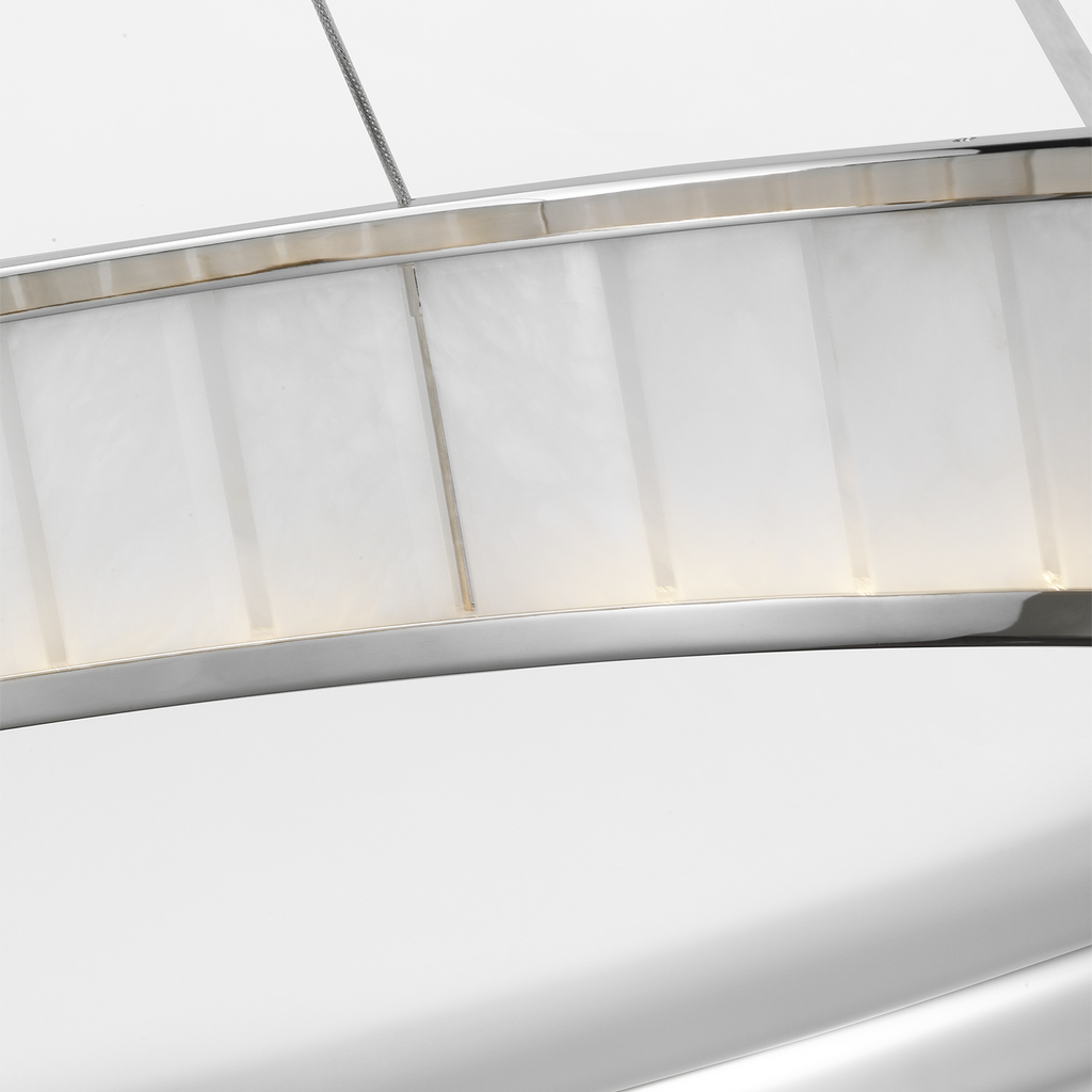 Iterna 40" Ring Chandelier | Polished Nickel | Alabaster