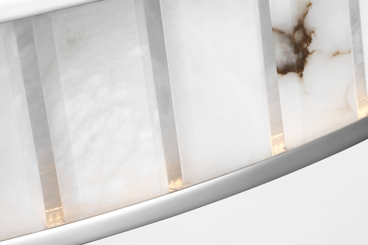 Iterna 40" Ring Chandelier | Polished Nickel | Alabaster