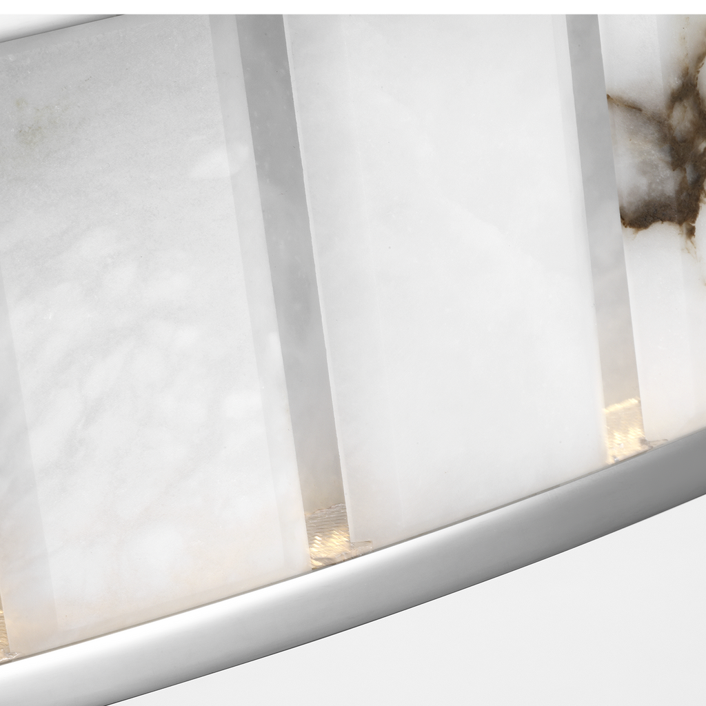 Iterna 40" Ring Chandelier | Polished Nickel | Alabaster