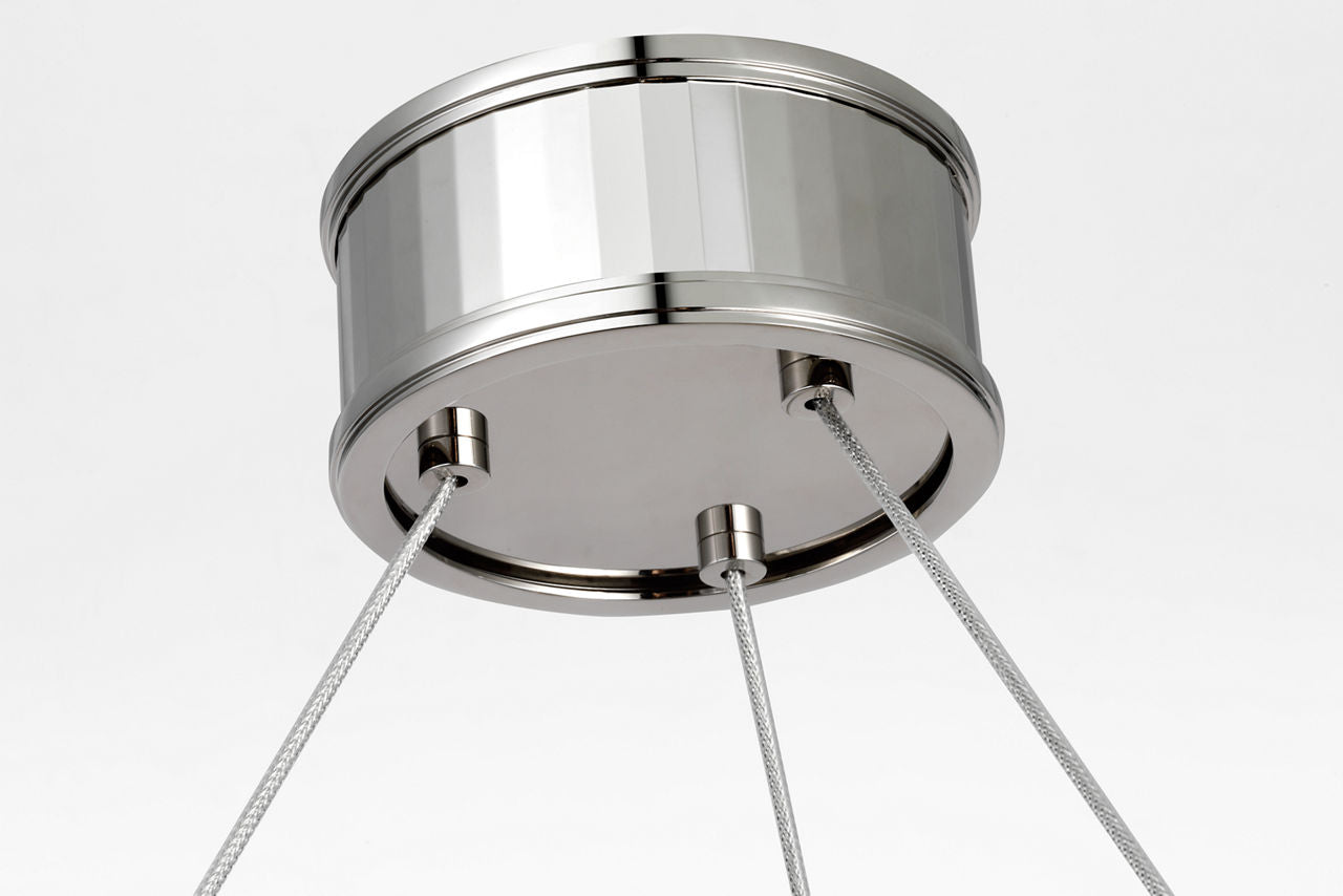 Iterna 40" Ring Chandelier | Polished Nickel | Alabaster