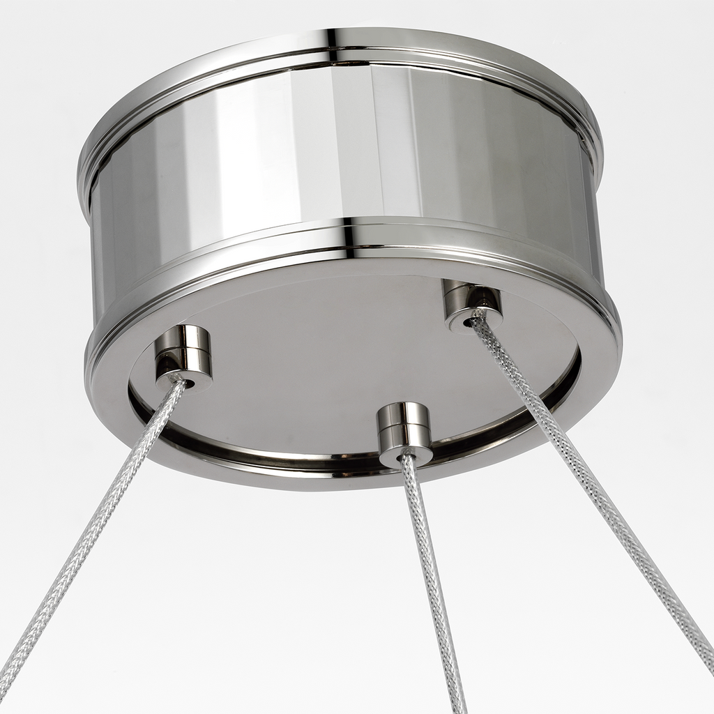 Iterna 40" Ring Chandelier | Polished Nickel | Alabaster
