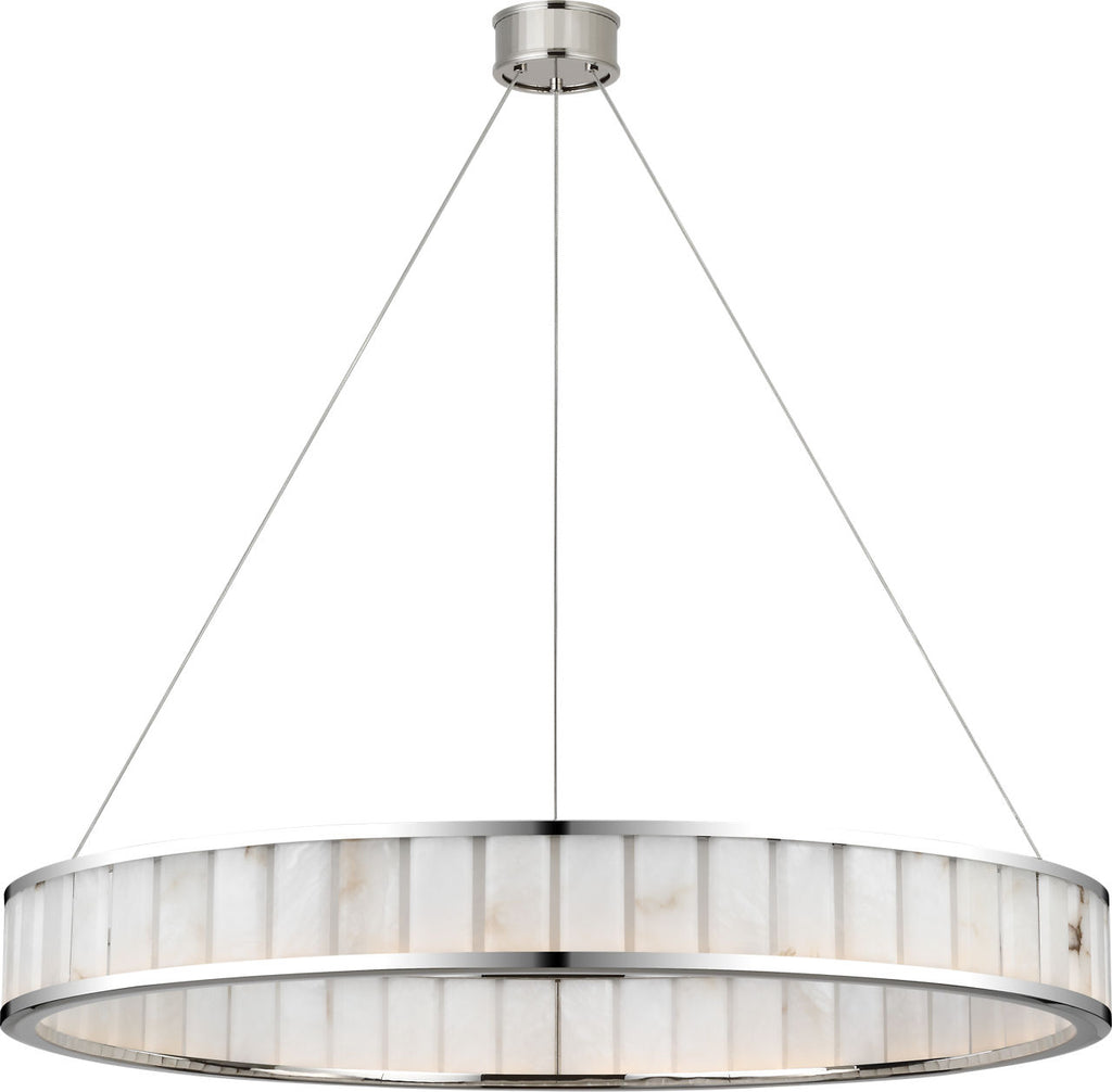 Iterna 40" Ring Chandelier | Polished Nickel | Alabaster