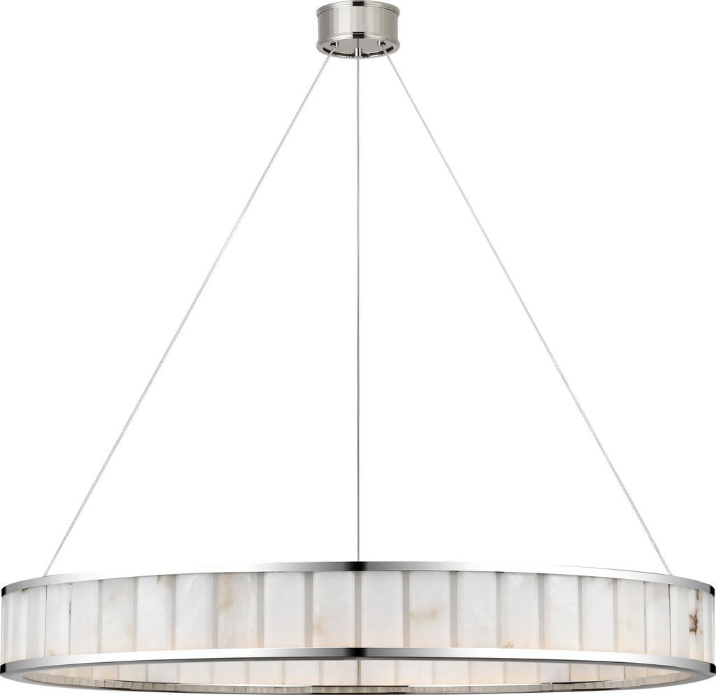 Iterna 40" Ring Chandelier | Polished Nickel | Alabaster