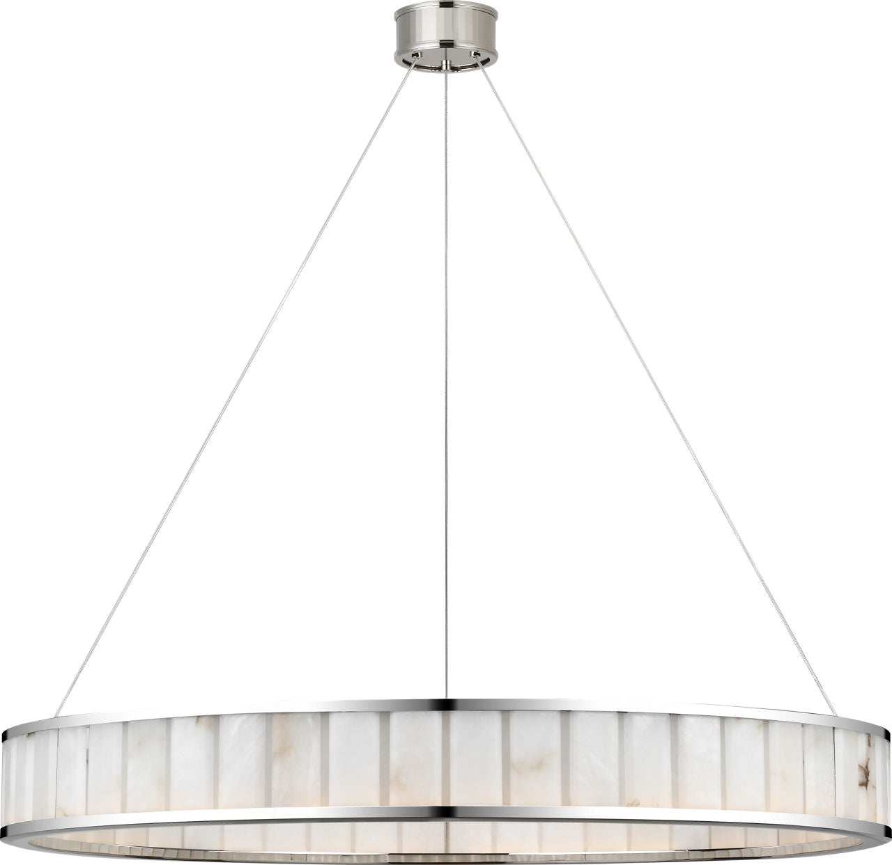 Iterna 40" Ring Chandelier | Polished Nickel | Alabaster