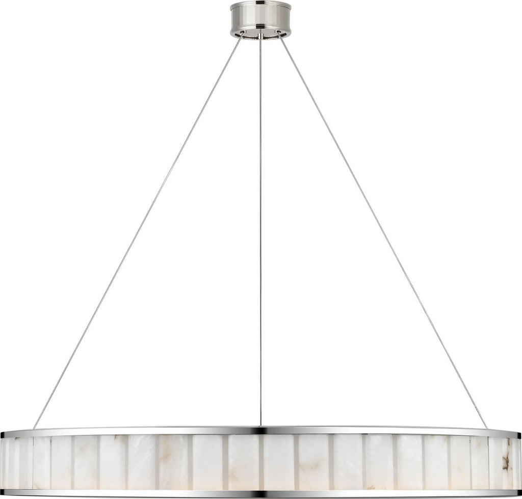 Iterna 40" Ring Chandelier | Polished Nickel | Alabaster