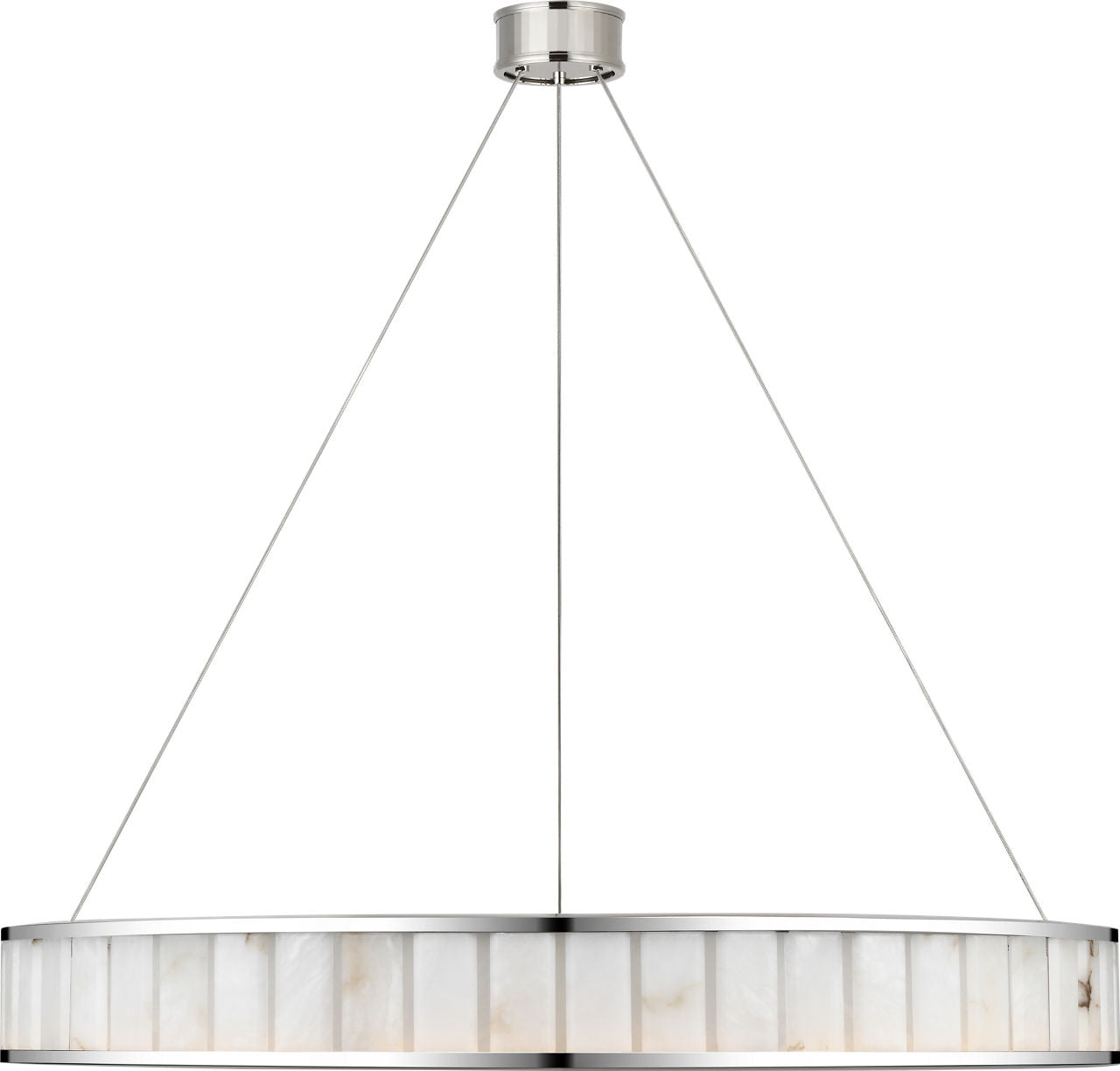 Iterna 40" Ring Chandelier | Polished Nickel | Alabaster