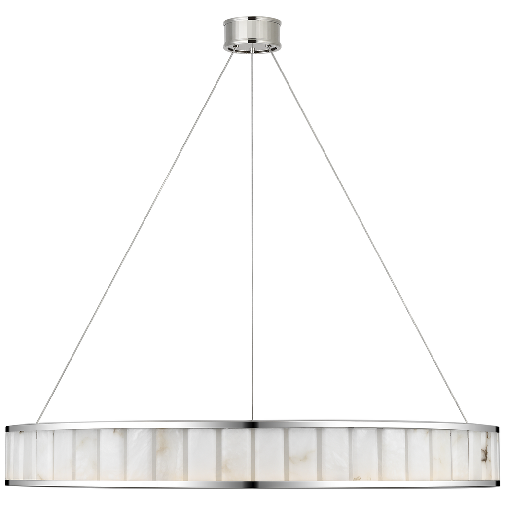 Iterna 40" Ring Chandelier | Polished Nickel | Alabaster
