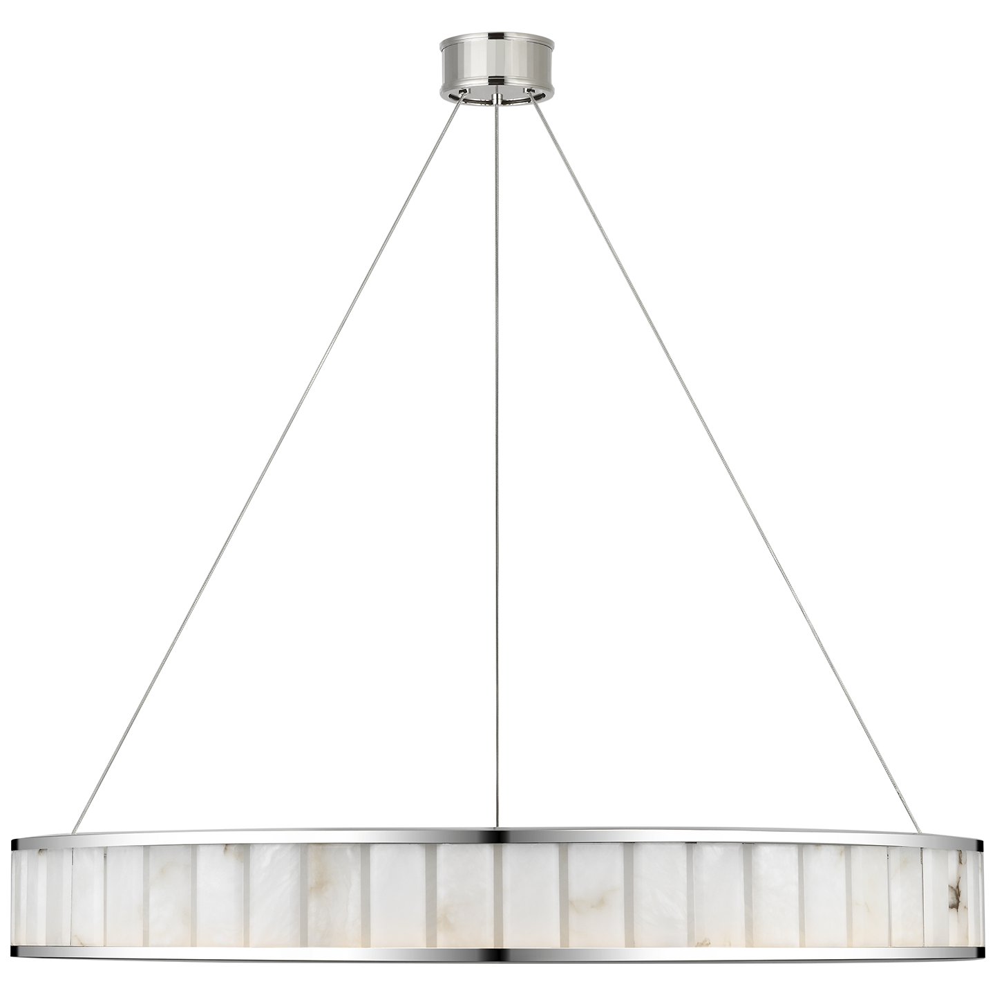 Iterna 40" Ring Chandelier | Polished Nickel | Alabaster