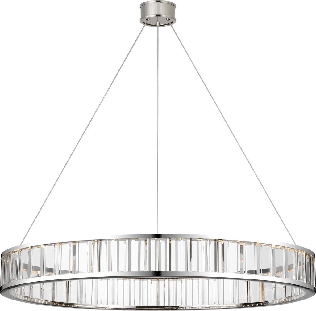 Iterna 40" Ring Chandelier | Polished Nickel | Crystal