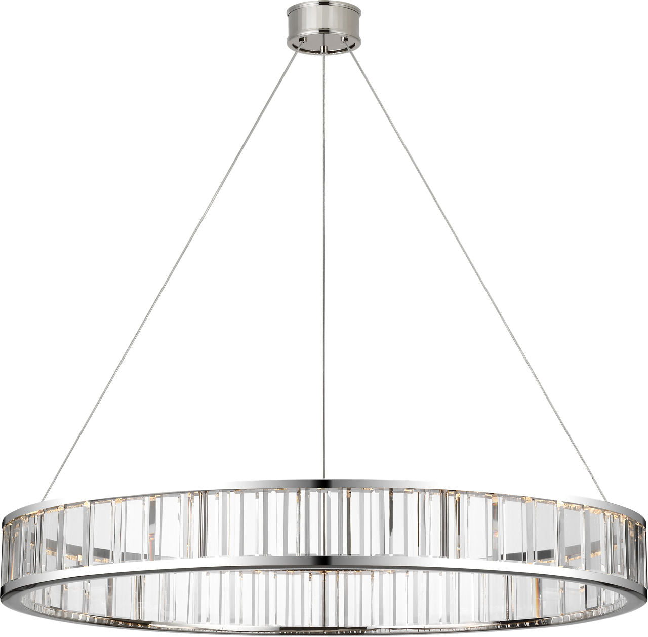 Iterna 40" Ring Chandelier | Polished Nickel | Crystal