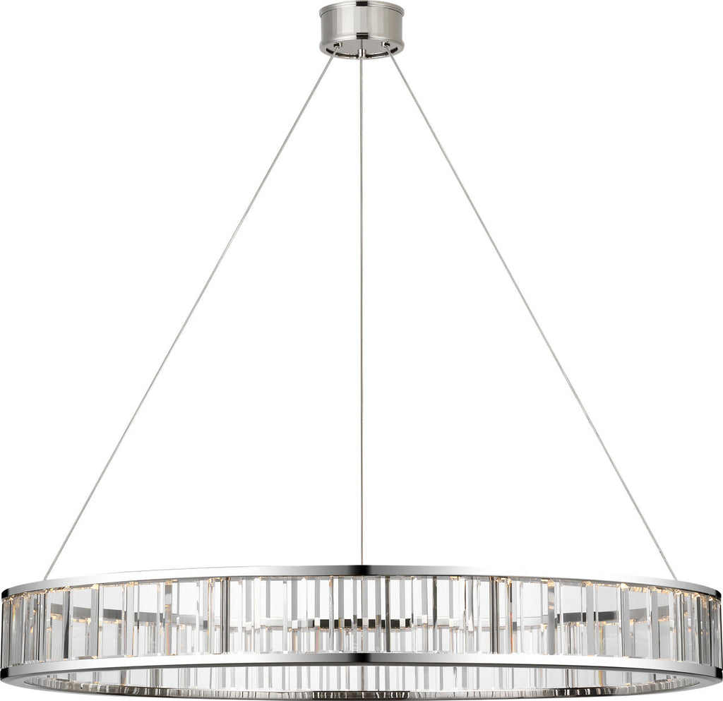 Iterna 40" Ring Chandelier | Polished Nickel | Crystal
