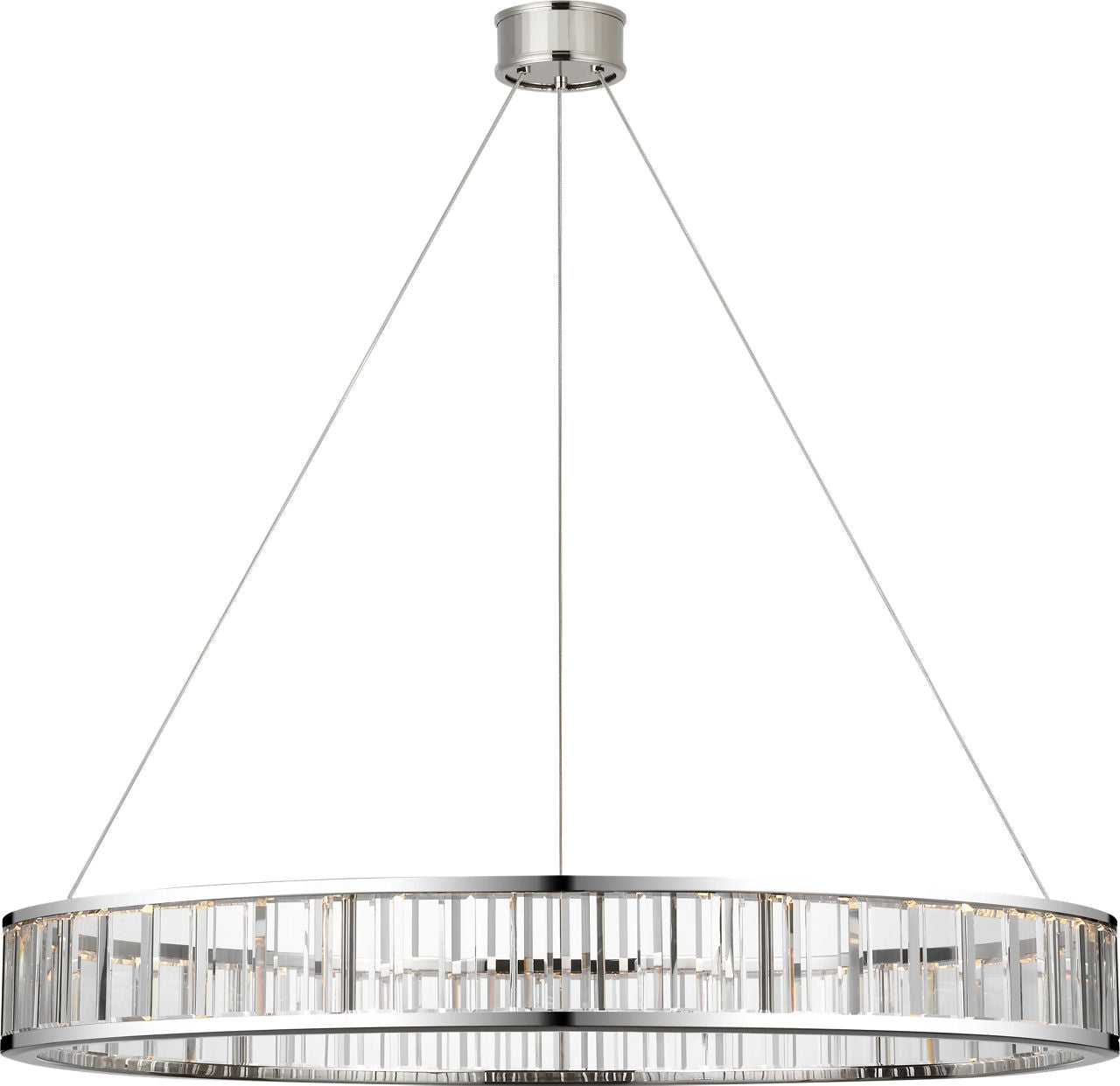 Iterna 40" Ring Chandelier | Polished Nickel | Crystal