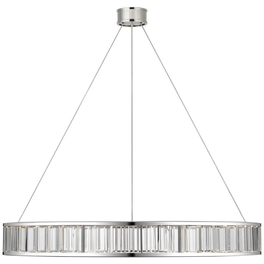 Iterna 40" Ring Chandelier | Polished Nickel | Crystal