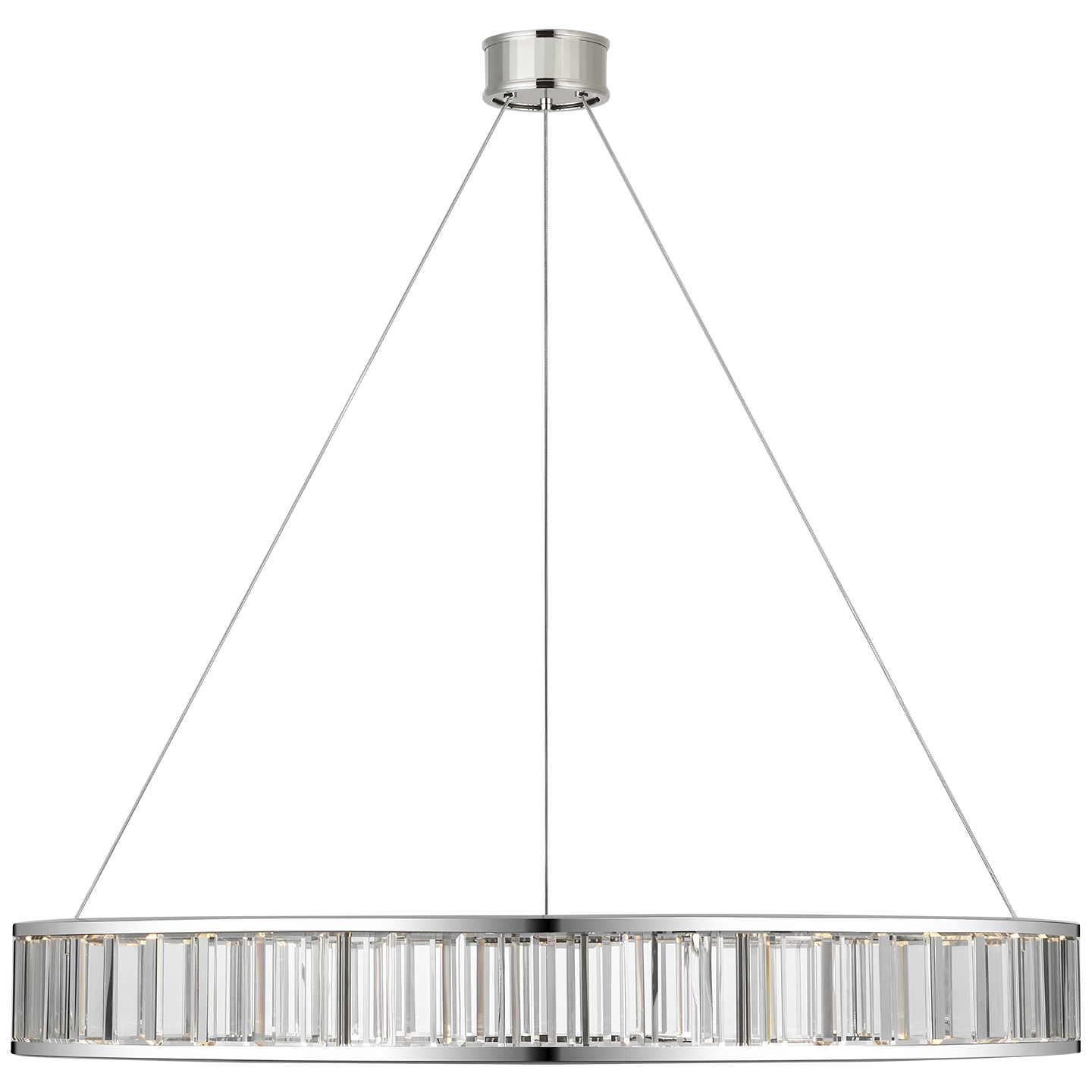 Iterna 40" Ring Chandelier | Polished Nickel | Crystal