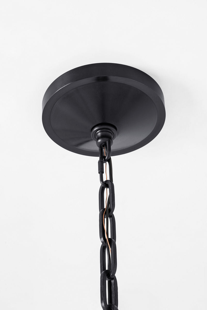 Darlana Large Wrapped Lantern | Aged Iron and Natural Rattan