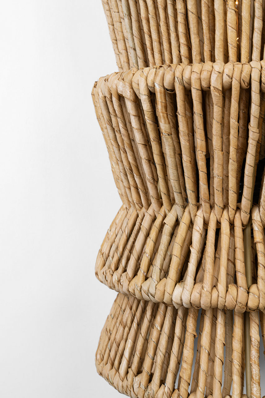 Antigua Medium Sconce | Bronze and Natural Abaca