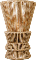 Antigua Medium Sconce | Polished Nickel and Natural Abaca