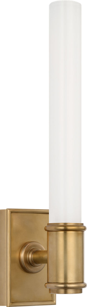 Owen 14" Single Bath Light | Antique-Burnished Brass | White Glass