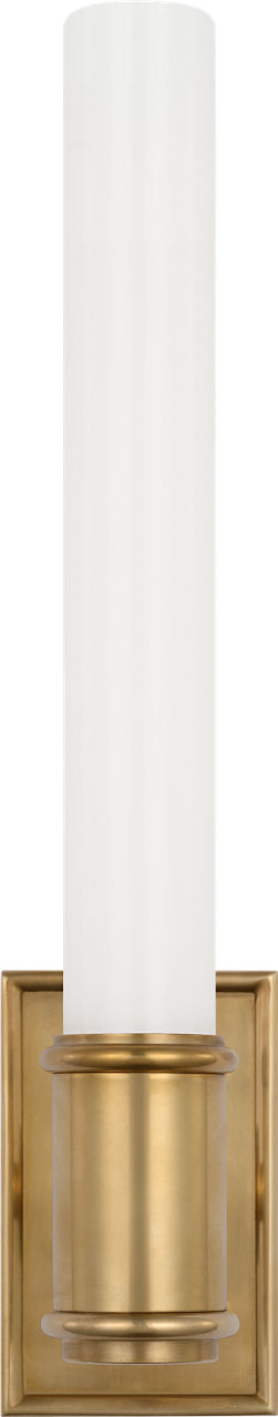 Owen 14" Single Bath Light | Antique-Burnished Brass | White Glass