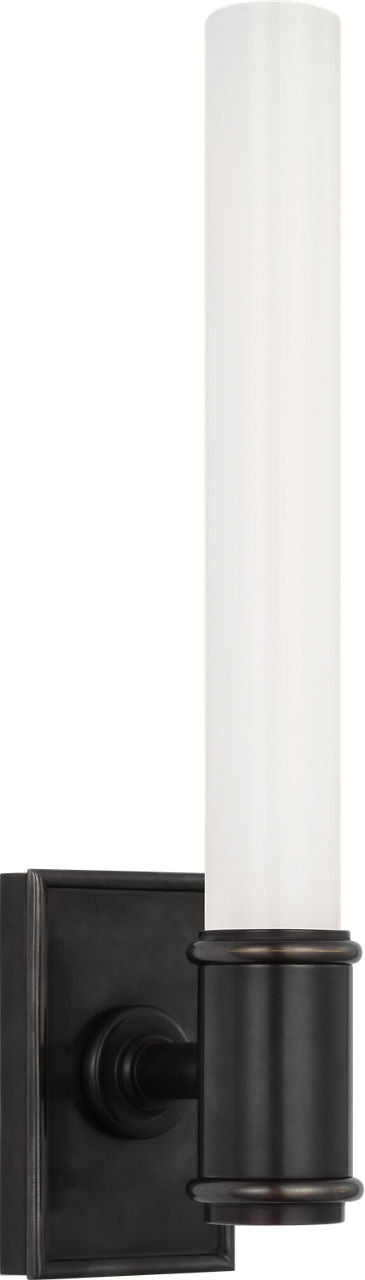 Owen 14" Single Bath Light | Bronze | White Glass