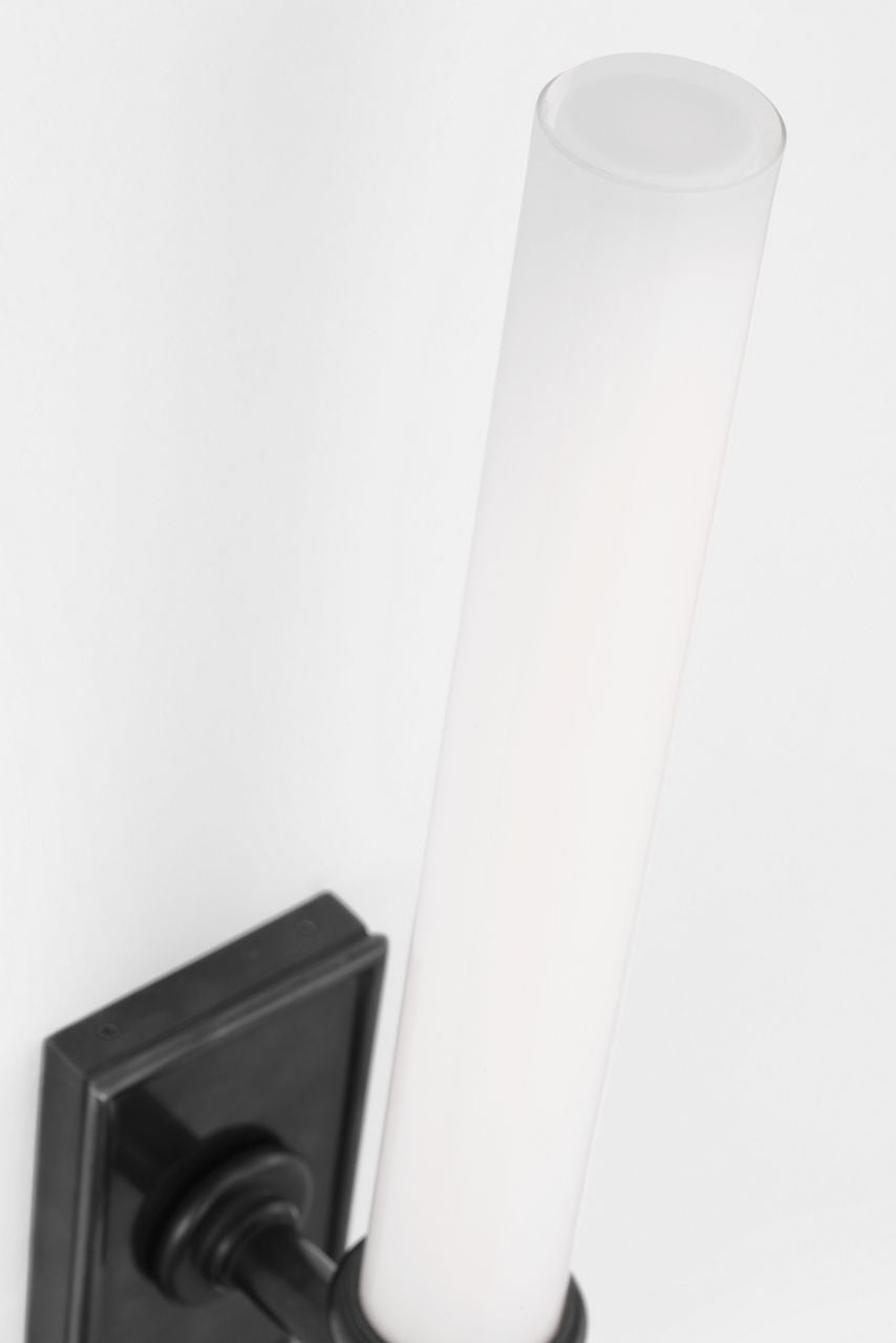 Owen 14" Single Bath Light | Bronze | White Glass