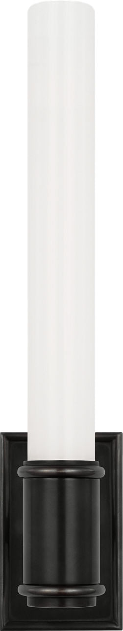Owen 14" Single Bath Light | Bronze | White Glass