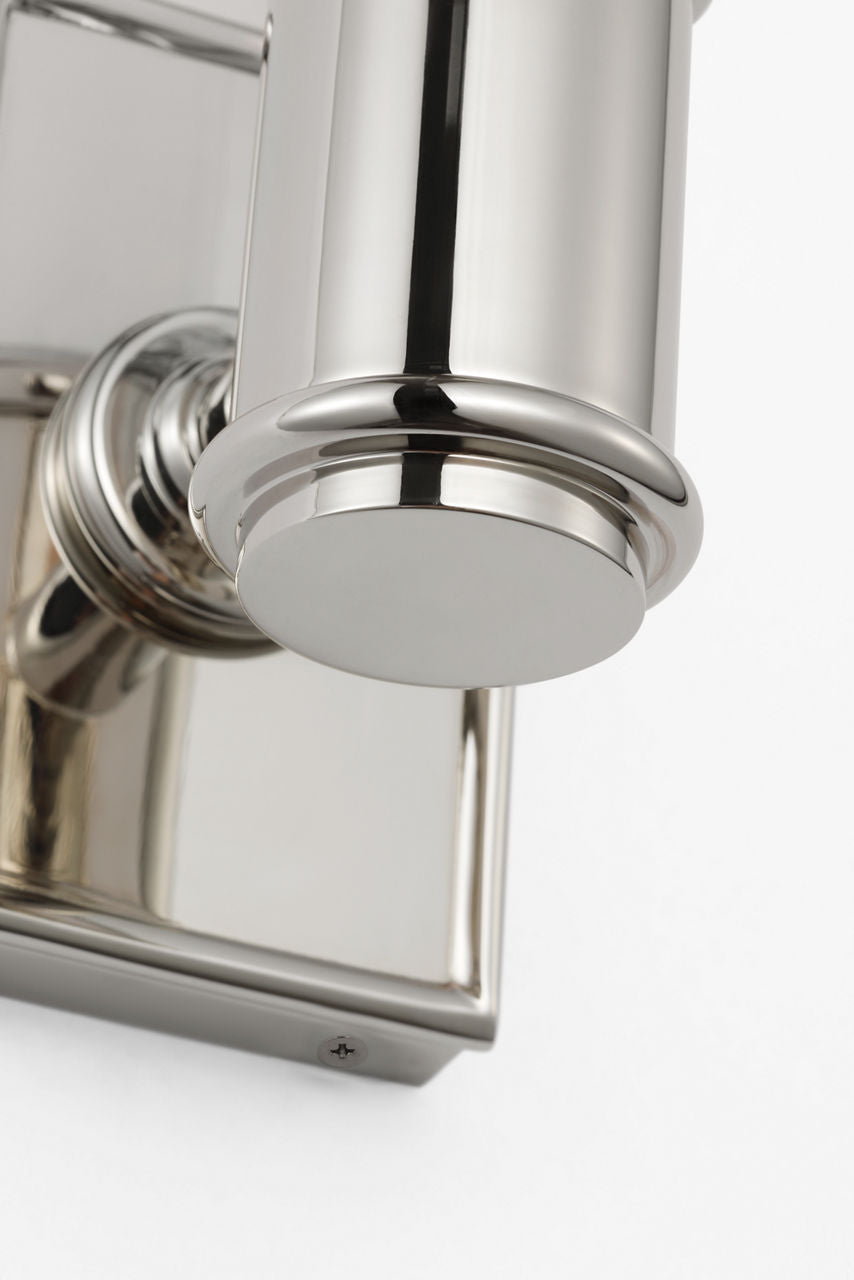 Owen 14" Single Bath Light | Polished Nickel | White Glass
