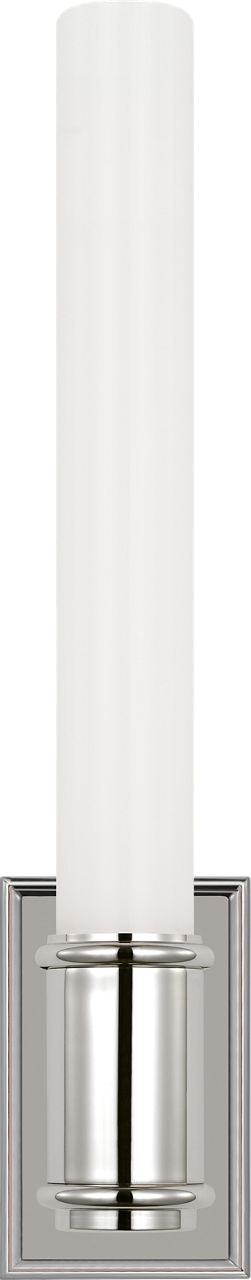 Owen 14" Single Bath Light | Polished Nickel | White Glass
