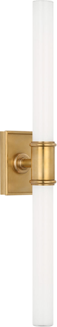 Owen 22" Double Bath Light | Antique-Burnished Brass | White Glass
