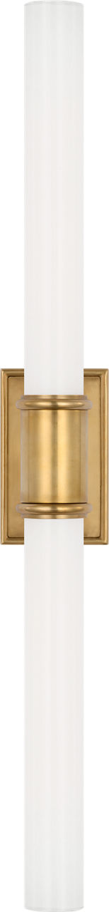 Owen 22" Double Bath Light | Antique-Burnished Brass | White Glass