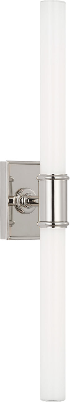 Owen 22" Double Bath Light | Polished Nickel | White Glass