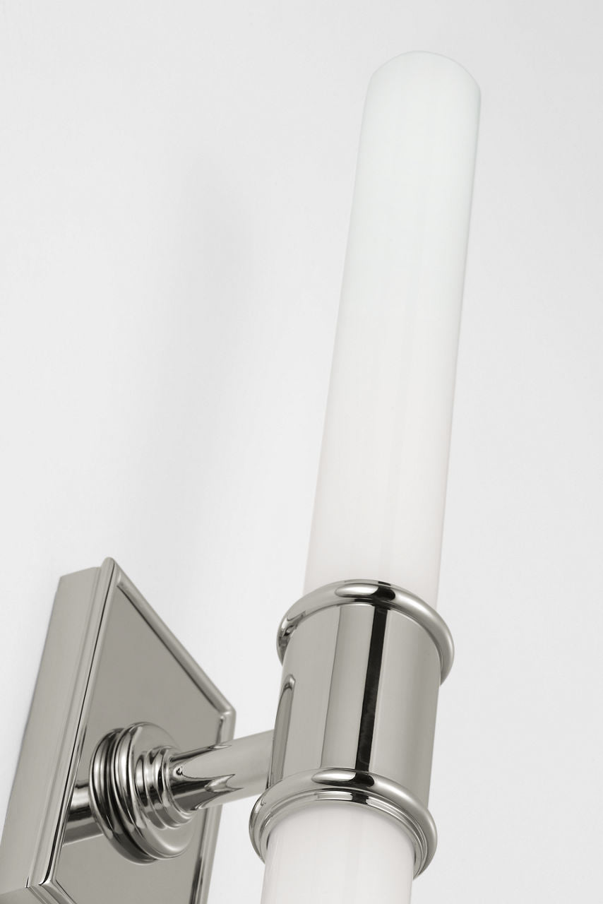 Owen 22" Double Bath Light | Polished Nickel | White Glass