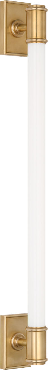 Owen 30" Linear Bath Light | Antique-Burnished Brass | White Glass