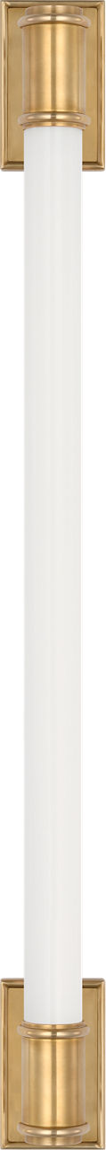 Owen 30" Linear Bath Light | Antique-Burnished Brass | White Glass