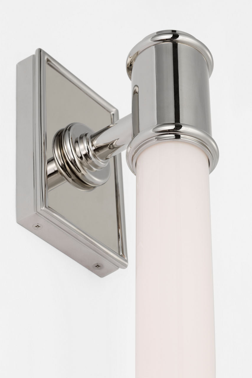 Owen 30" Linear Bath Light | Polished Nickel | White Glass