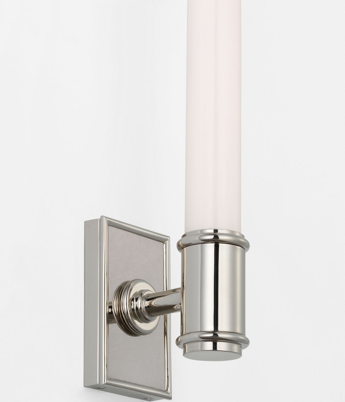 Owen 30" Linear Bath Light | Polished Nickel | White Glass