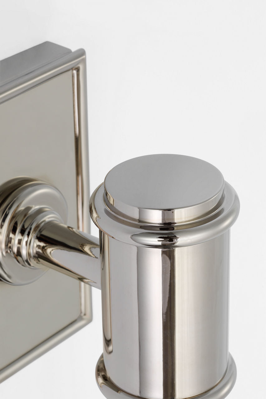 Owen 30" Linear Bath Light | Polished Nickel | White Glass