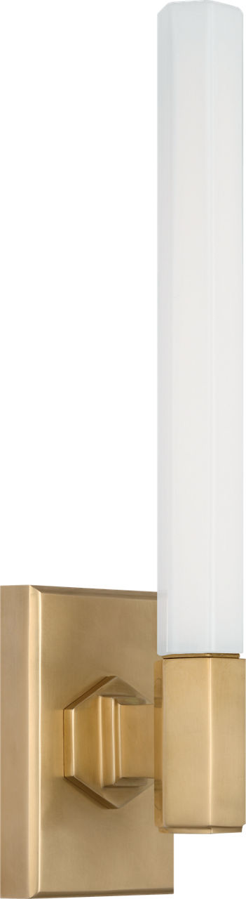Hawthorne 13" Single Bath Light | Antique-Burnished Brass | White Glass