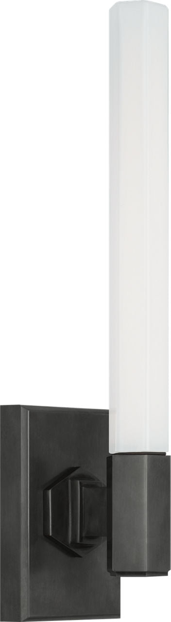 Hawthorne 13" Single Bath Light | Bronze | White Glass