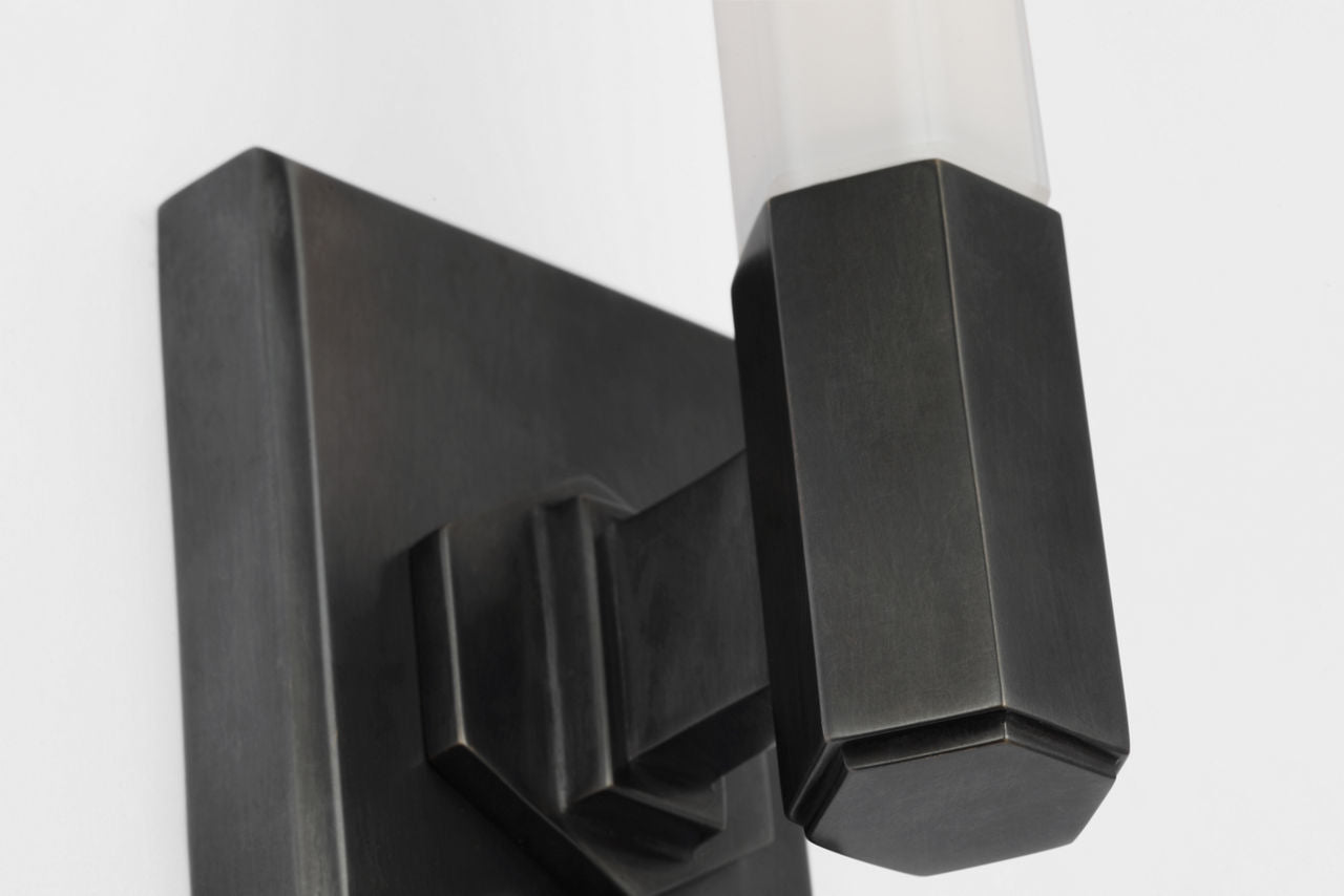 Hawthorne 13" Single Bath Light | Bronze | White Glass