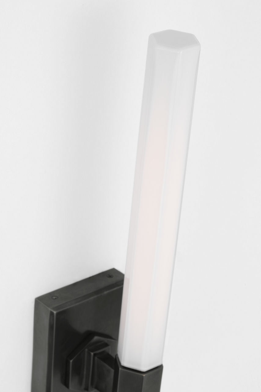 Hawthorne 13" Single Bath Light | Bronze | White Glass