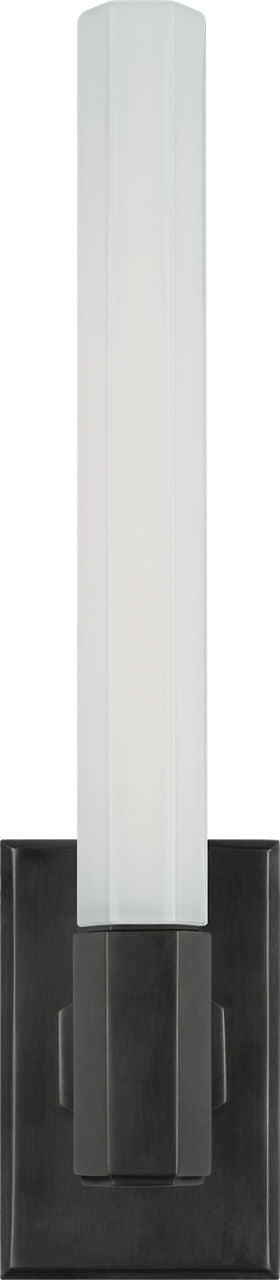 Hawthorne 13" Single Bath Light | Bronze | White Glass