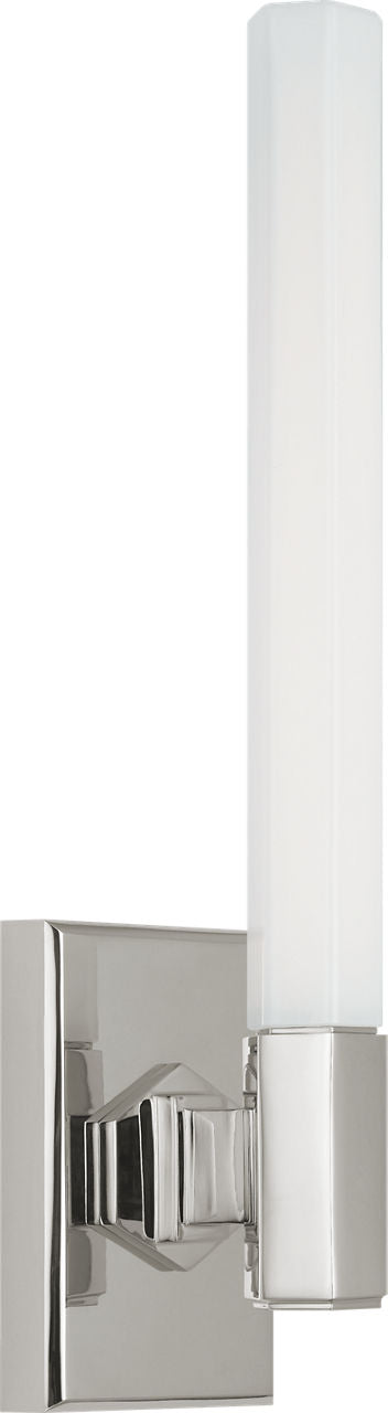 Hawthorne 13" Single Bath Light | Polished Nickel | White Glass