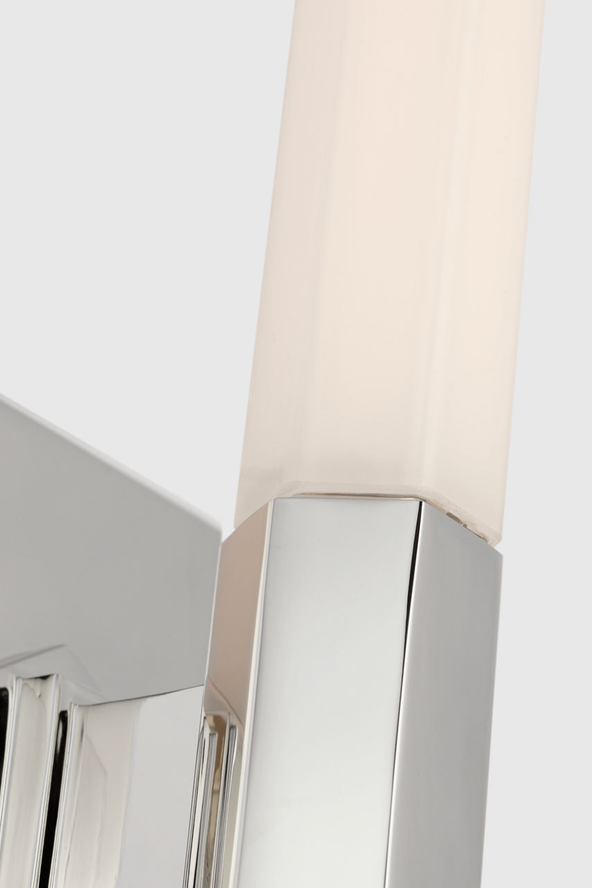 Hawthorne 13" Single Bath Light | Polished Nickel | White Glass
