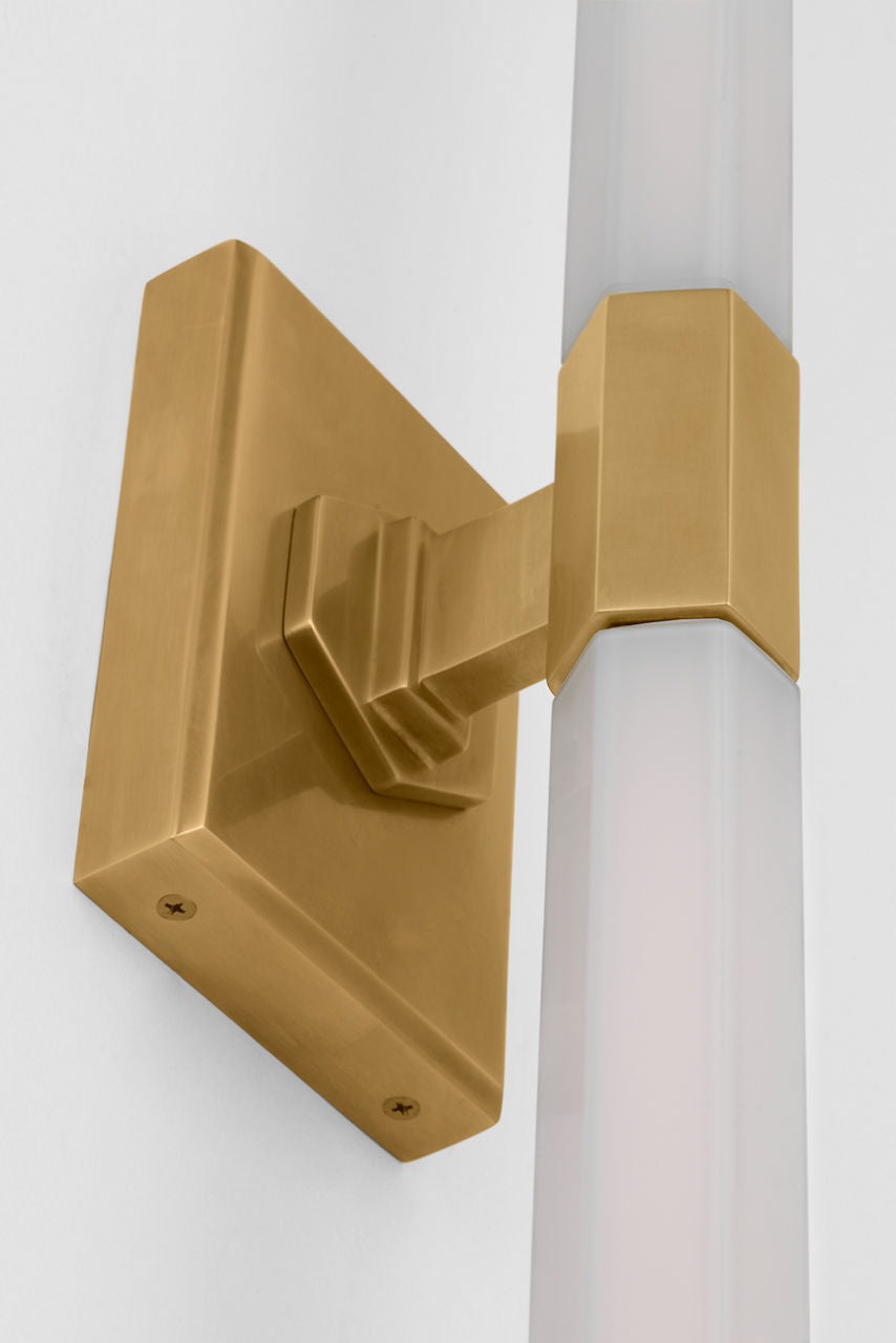 Hawthorne 20" Double Bath Light | Antique-Burnished Brass | White Glass