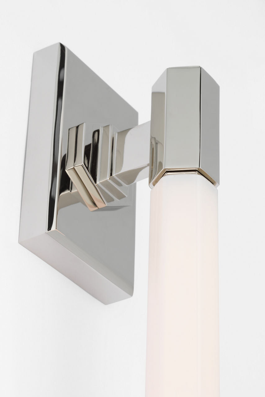 Hawthorne 30" Linear Bath Light | Polished Nickel | White Glass