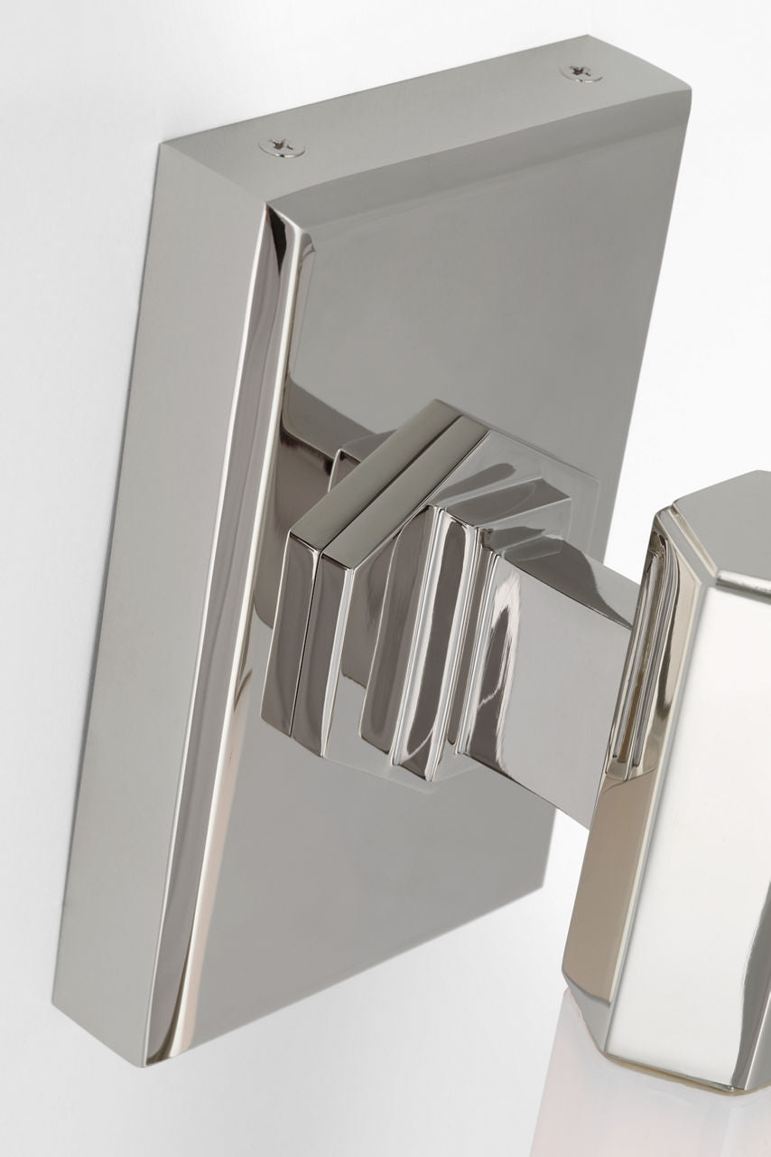 Hawthorne 30" Linear Bath Light | Polished Nickel | White Glass