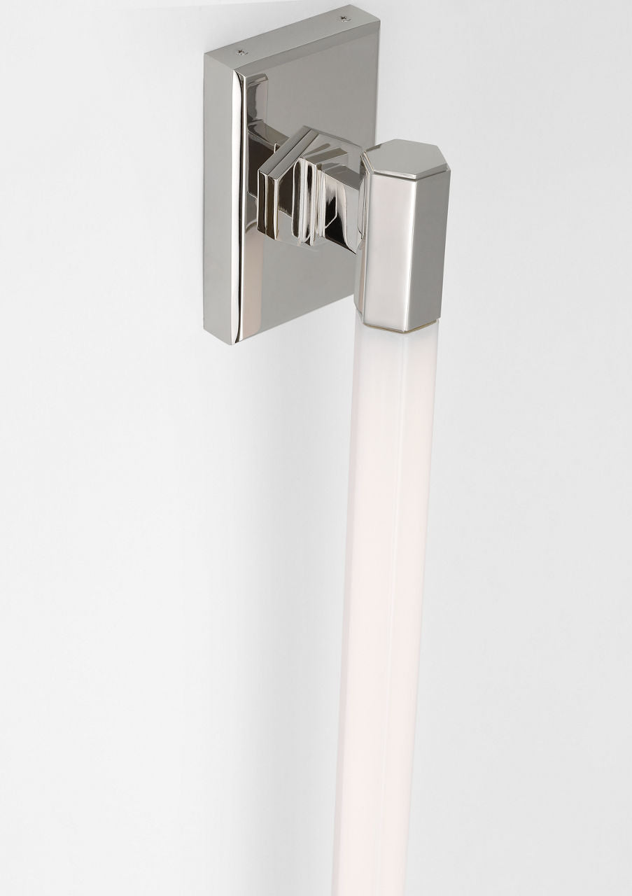 Hawthorne 30" Linear Bath Light | Polished Nickel | White Glass