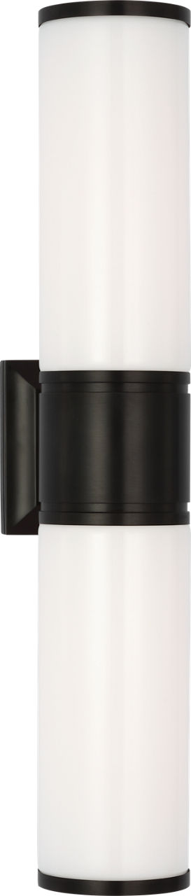 Halford 22" Double Bath Sconce | Bronze | White Glass