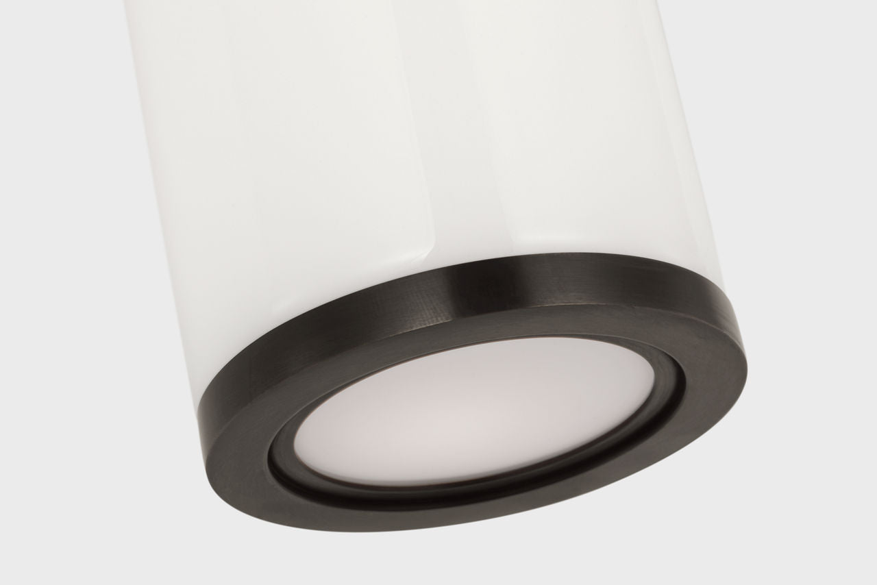 Halford 22" Double Bath Sconce | Bronze | White Glass